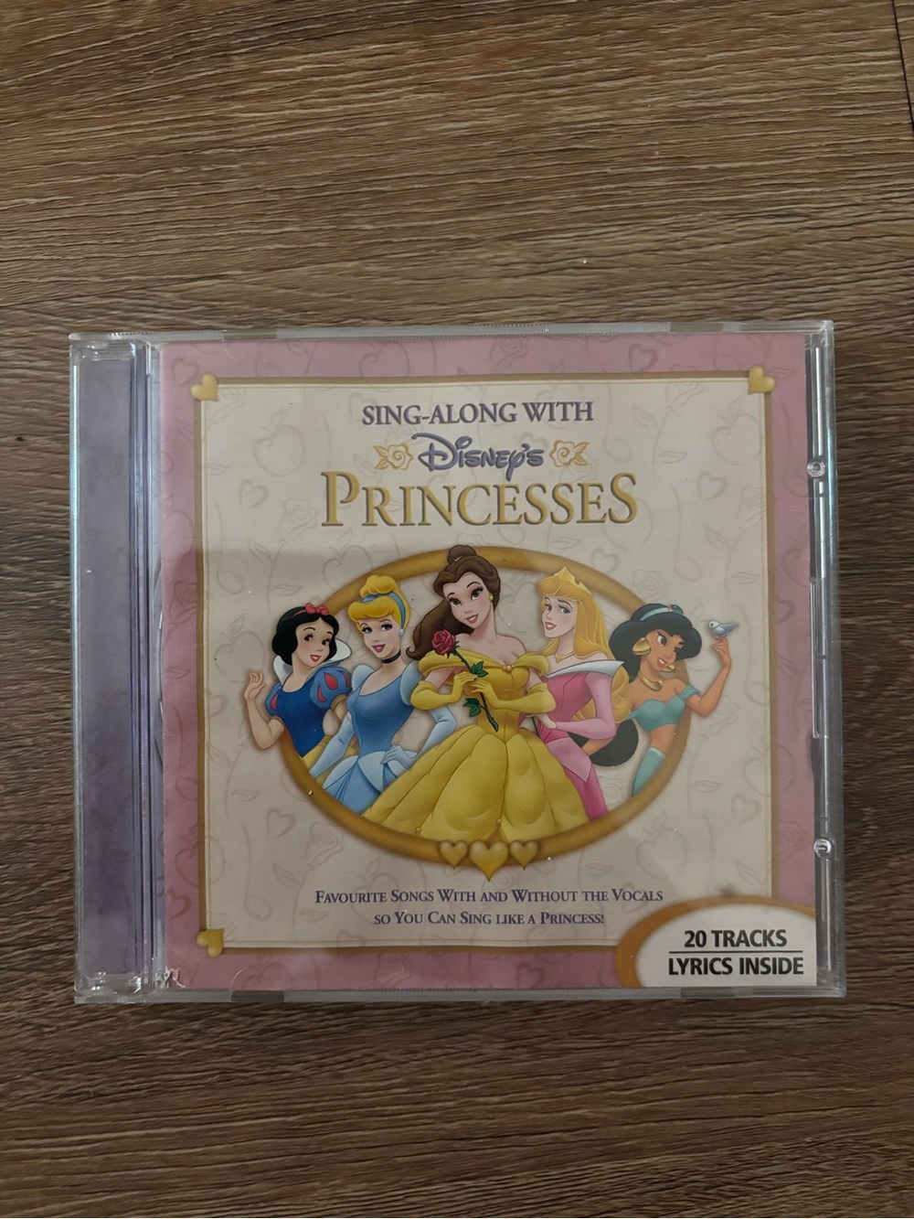 Disney Princesses Sing-Along CD — Pink, Gold, Cream Artwork